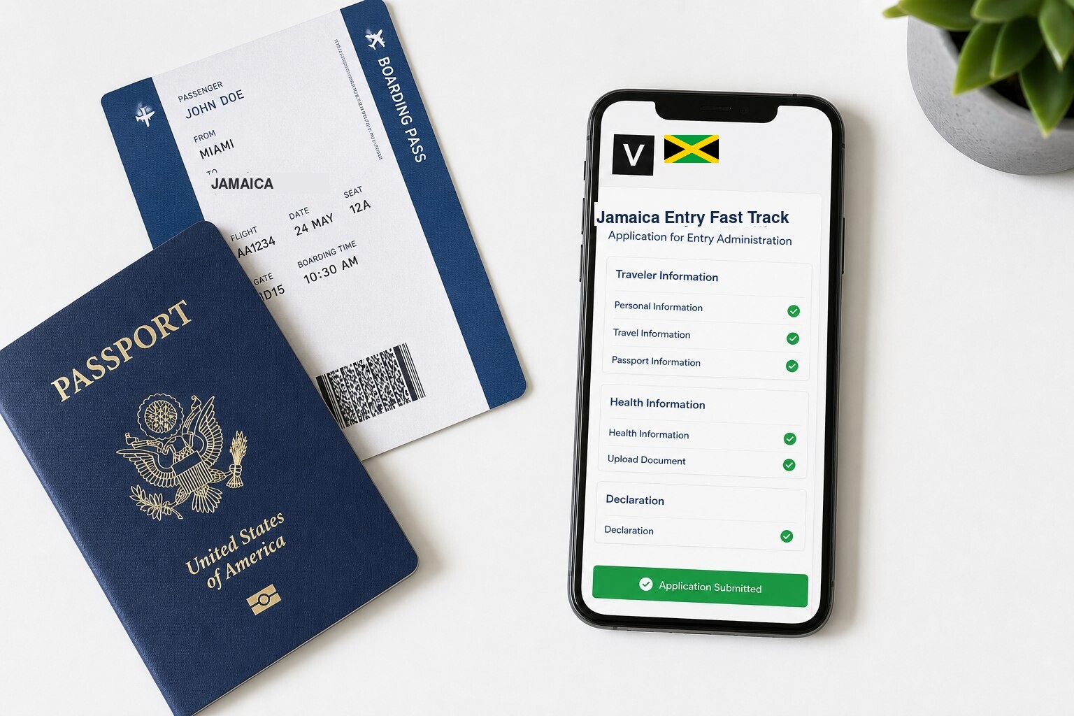 Jamaica C5 declaration confirmation on a phone, ready to show at immigration and customs